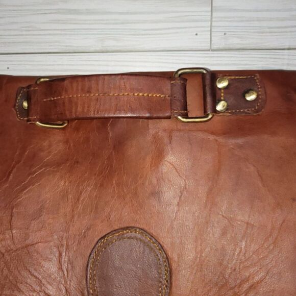 Genuine Leather Messenger Bag Rugged Mailbag Satchel Briefcase Laptop Shoulder - Picture 5 of 16